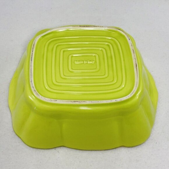 Casserole Pan Dish Bowl Serving Baking Mixing Tray 10” Italy Green Scallop Large - Picture 11 of 12